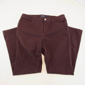 Women's Chaps Petite Brown Comfort Stretch Mid Rise Pants Size 8P